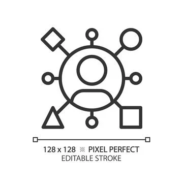 Archetype pixel perfect linear icon Stock Illustration
