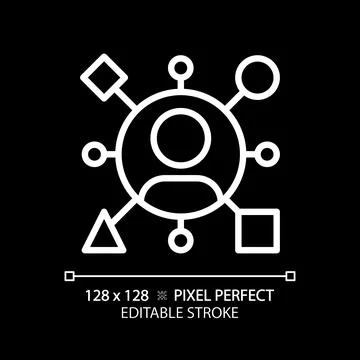 Archetype pixel perfect white linear icon for dark theme Stock Illustration