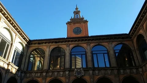 Archiginnasio of Bologna Stock Footage