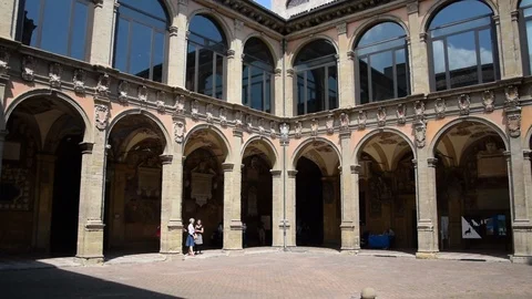 Archiginnasio  library of Bologna Stock Footage 90253754