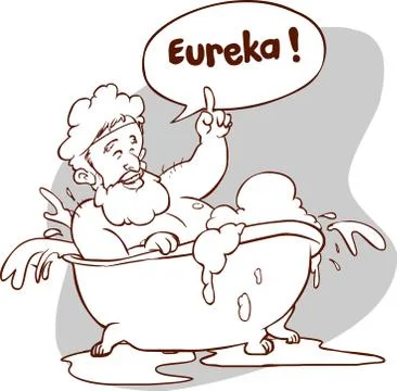 Archimedes eureka bathroom. Stock Illustration