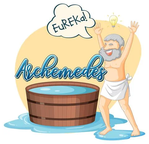Archimedes with word eureka Stock Illustration