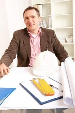 Archiotect working in office Stock Photos