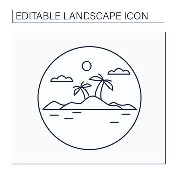 Archipelago line icon Stock Illustration