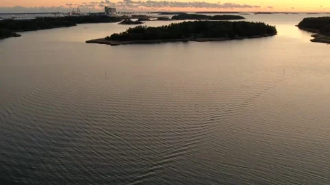 Archipelago in sunset Video stock 165230855