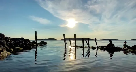 Archipelago Sunset - Slow Motion Stock Footage 133915030