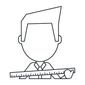 Architec man construction ruler large thin line 스톡 일러스트