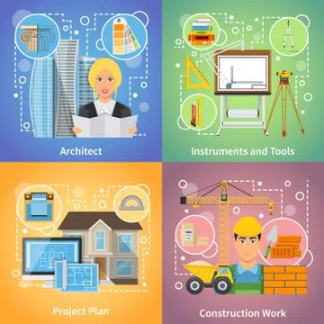 Architect 2x2 Design Concept Stock Illustration