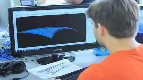 Architect / 3D Modeler Computer View Timelapse Stock Footage 111491220