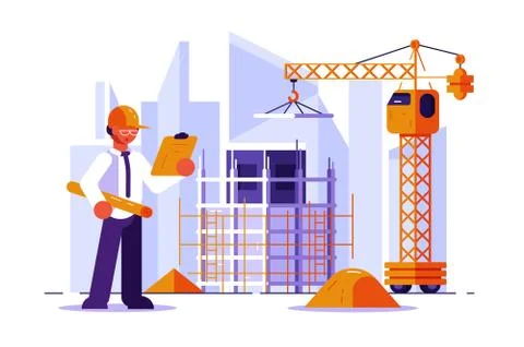 Architect and construction engineer Stock Illustration