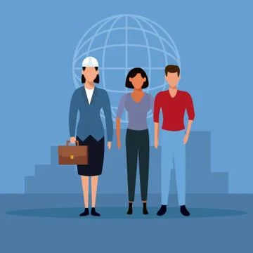 Architect and construction teamwork Stock Illustration