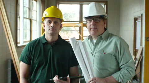 Architect and Contractor, portrait Stock Footage 49089213