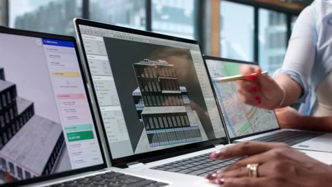 Architect And Engineer Discuss 3D BIM Model Coordination Stock Footage 347285994