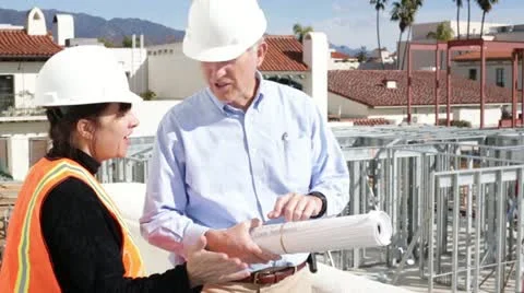 Architect Argues with Construction Forewoman Stock Footage 20482300