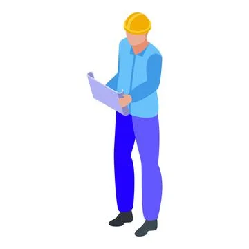Architect assignment icon, isometric style Stock Illustration