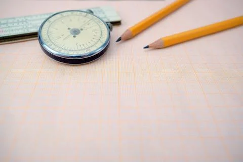 Architect background with millimeter paper Stock Photos