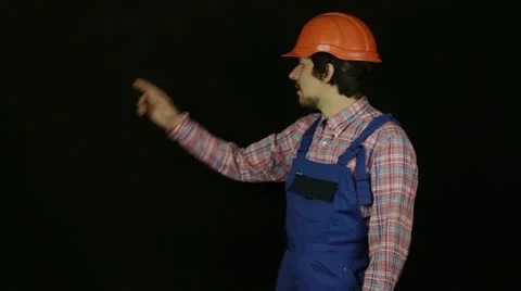 Architect on a black background  Stock Footage 22338100