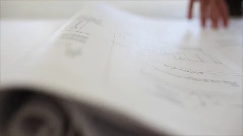 Architect Blueprints Stock Footage 79425053