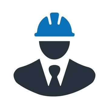 Architect, builder, avatar icon. Glyph style vector EPS. Stock-Illustration