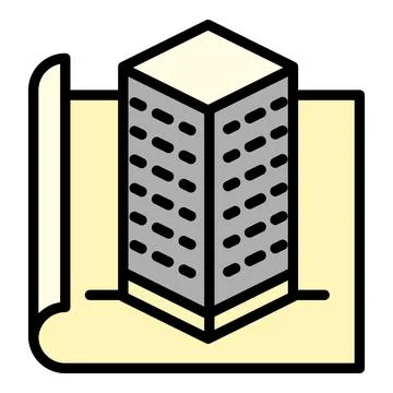 Architect building project icon, outline style Ilustración de archivo