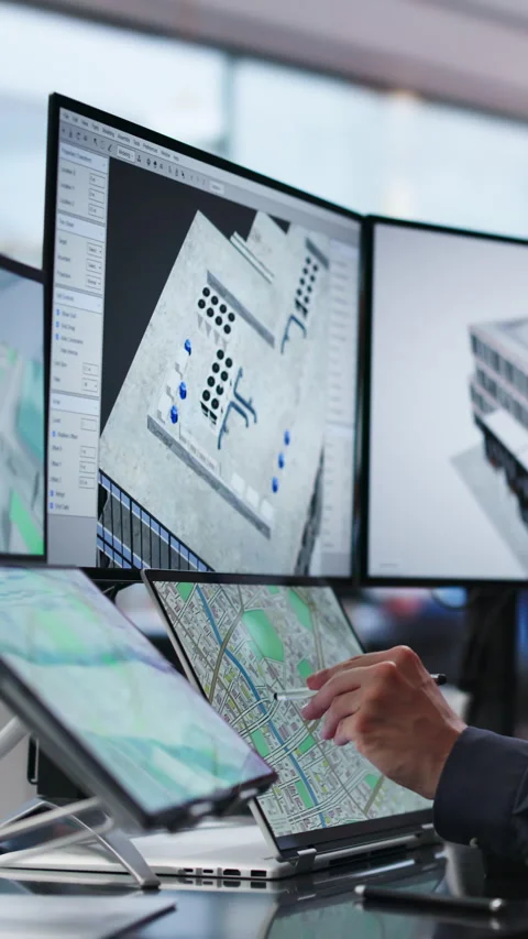 Architect Carefully Reviewing 3D Building Model Stock Footage 339892305