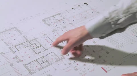 The architect checks building plan Stock Footage 61047702