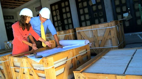 Architect &amp; Client Discussing Designs Stock Footage 983722