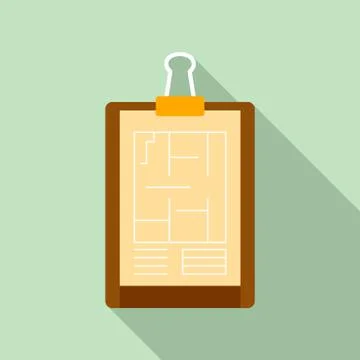 Architect clipboard icon, flat style Ilustración de archivo