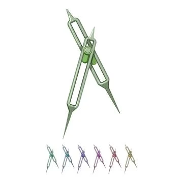 Architect compass divider cartoon vector graphic sign color Stock Illustration