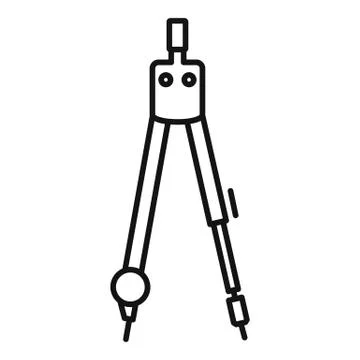 Architect compass icon, outline style Stock Illustration