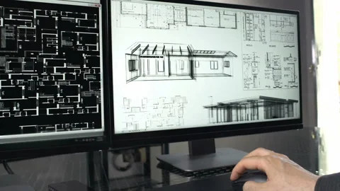  Architect Computer Close up Shot  Stock-Footage 210384447