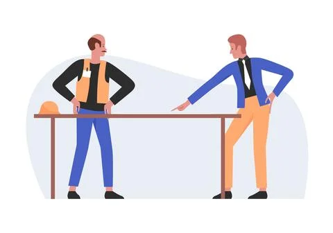 Architect with construction builder 스톡 일러스트