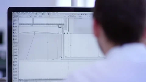 Architect creating plans on his computer Stock Footage 47224019