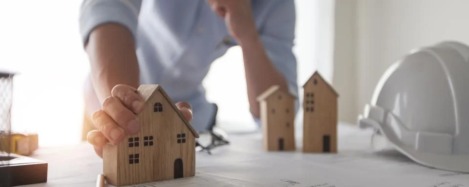 Architect creative designer design and plan to construct residential buildi.. Stock Photos
