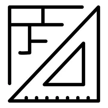 Architect data icon, outline style 스톡 일러스트