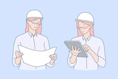 Architect, designer, engineer concept Stock Illustration