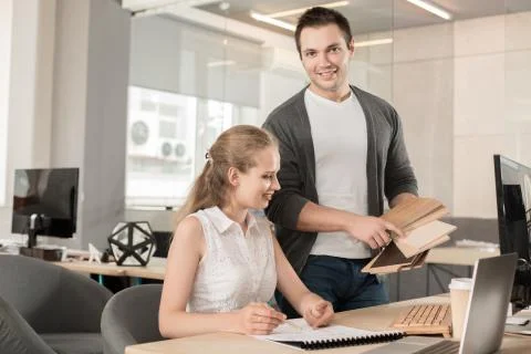 Architect-designer in the office Stock Photos