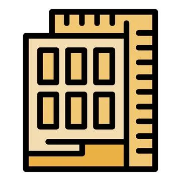 Architect designing a building with ruler measuring height Ilustración de archivo