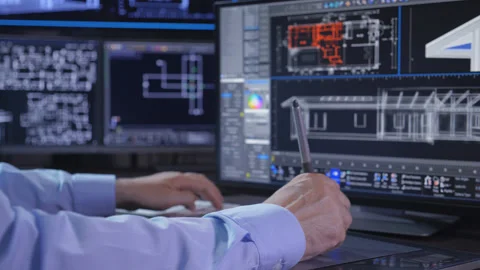 Architect Designing  Stock Footage 202133422