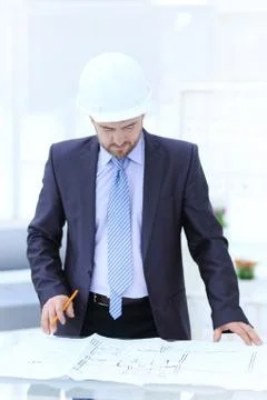 Architect designing house for client Stock Photos