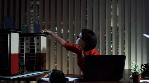 Architect designing mockup Stock Photos