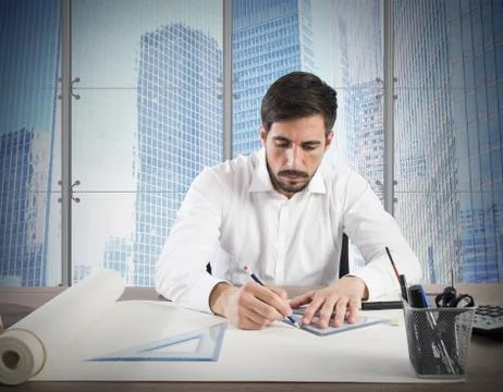 Architect designs Stock Photos