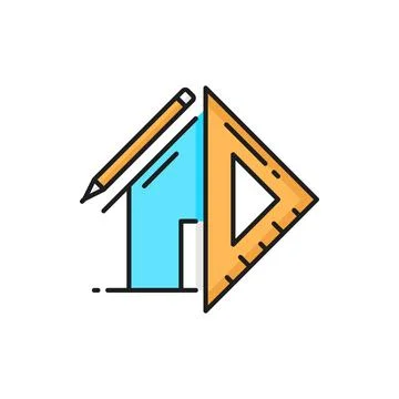 Architect development and interior design icon Illustrazione stock