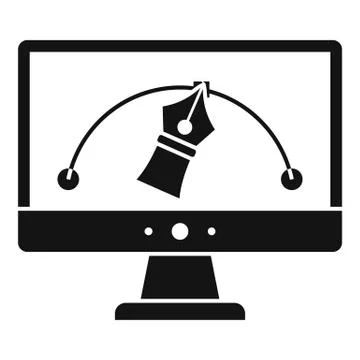 Architect draw computer icon, simple style Stock Illustration