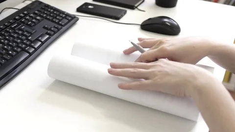 Architect drawing on architectural project Stock Footage 76196039