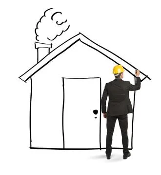 Architect drawing home Stock Photos