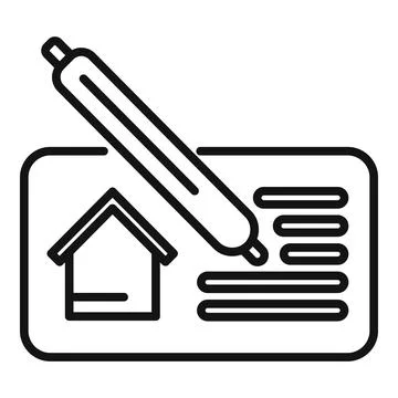 Architect drawing a house plan with a pen on a technical drawing Stock Illustration