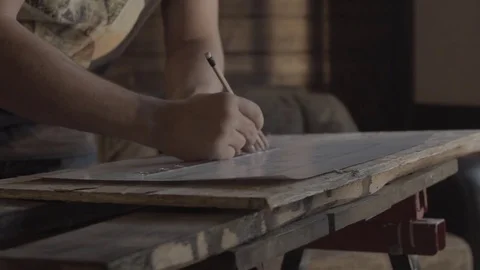 Architect drawing in slow motion Stock Footage 72283510