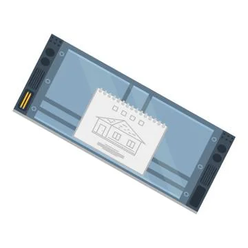 Architect drawing tablet icon, isometric style Stock Illustration