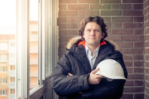 Architect, engineer. Industrial worker. Man builder. Business, building Stock Photos